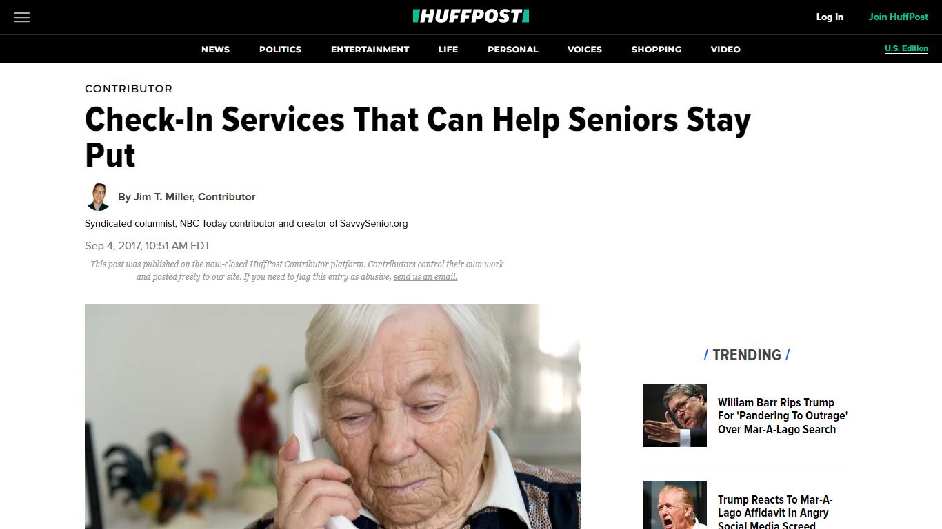 Check-In Services That Can Help Seniors Stay Put - HuffPost
