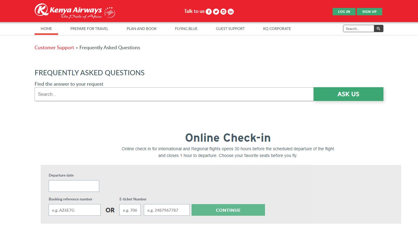 Online check in services